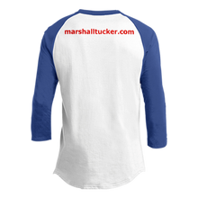 Load image into Gallery viewer, Blue and White Raglan